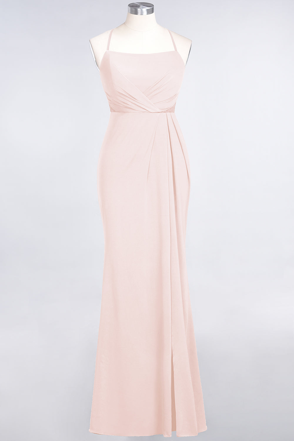 Mermaid Spandex Spaghetti Straps Ruffle Lace Bridesmaid Dress-Babyonlines