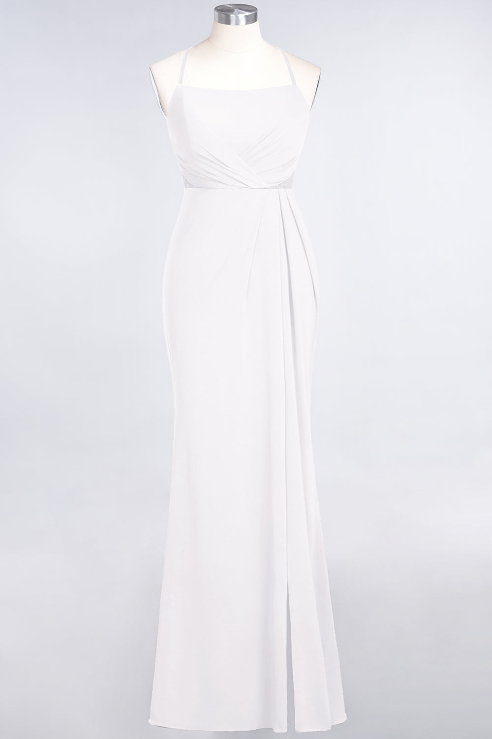 Mermaid Spandex Spaghetti Straps Ruffle Lace Bridesmaid Dress-Babyonlines