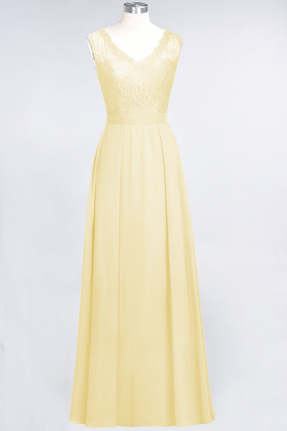 Modest Chiffon V-Neck Burgundy Lace Bridesmaid Dresses Online-Babyonlines