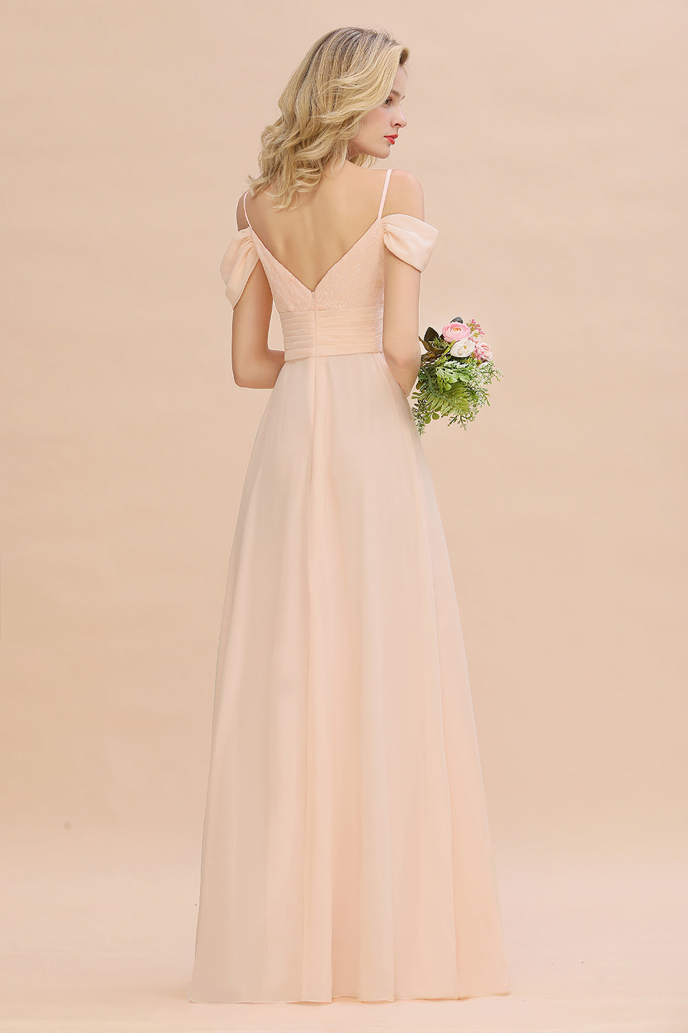 Off-the-Shoulder Sweetheart Ruched Long Bridesmaid Dress Online-Babyonlines