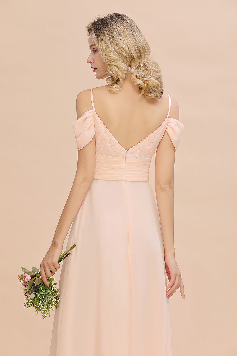 Off-the-Shoulder Sweetheart Ruched Long Bridesmaid Dress Online-Babyonlines