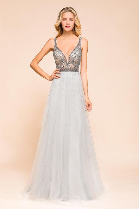 Beading Ruffles Alluring A-line Sleeveless V-Back Sequin Straps Sweetheart Prom Dresses