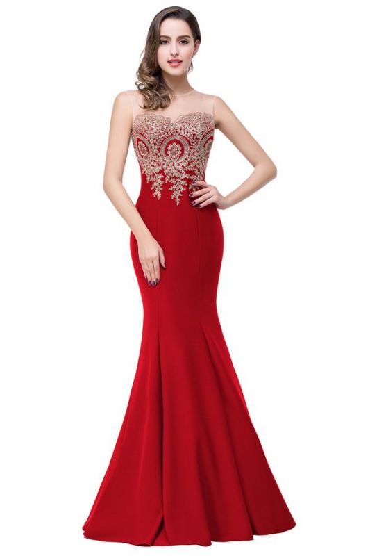 Babyonlinedress Burgundy Mermaid Prom Dresses Sheer Lace Appliques Amazing Long Evening Gowns BA3807