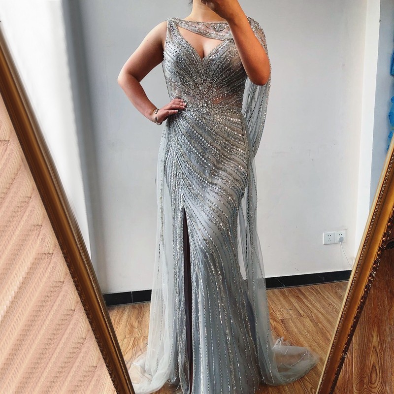 Unique Straps Sweetheart Sequin Side Slit Floor Length Sheath Prom Dresses | Backless Party Dress