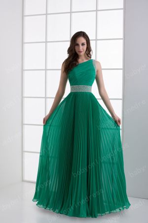 Wholesale 2021 Stunning One Shoulder Crystal Ruched Chiffon Evening Dresses DH4240