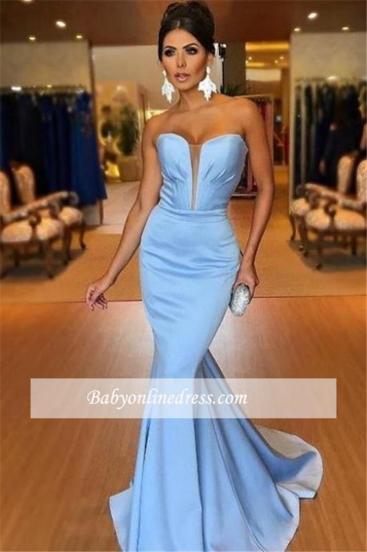 Elegant Sleeveless Sweetheart Prom Dresses | Mermaid Floor Length Evening Gowns