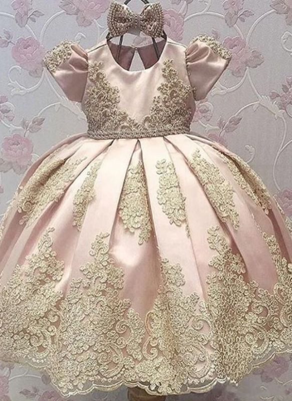 Cute Ball Gown Flower Girl Dresses With Bows | Girl's First Communication Dresses