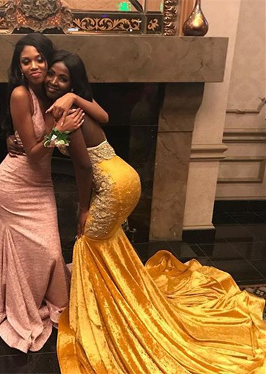2022 Designer Gold Yellow Mermaid Prom Dresses Heavy Beading Side Split  Evening Gowns Ruffled Arabic Formal Party Dress Custom