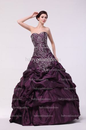 Wholesale Glamorous Dresses For Quinceanera 2021 Sweetheart Appliques Beaded Ball Gown Floor-length Gowns Online BO0849