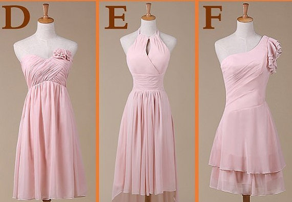 Pretty Bridesmaid Dresses Simple Designed Custom Made Pink Knee Length Sheath Party Dresses