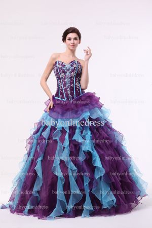 Affordable Charming Gowns For Quinceanera 2021 New Design Sweetheart Crystal Organza Dresses Online BO0861