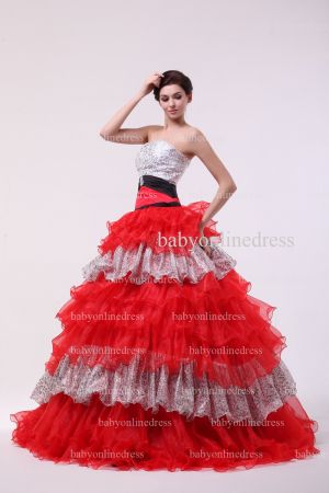Wholesale Sexy Quinceanera Dresses Leopard New Design Strapless Layeres Organza Gowns On Sale BO0865