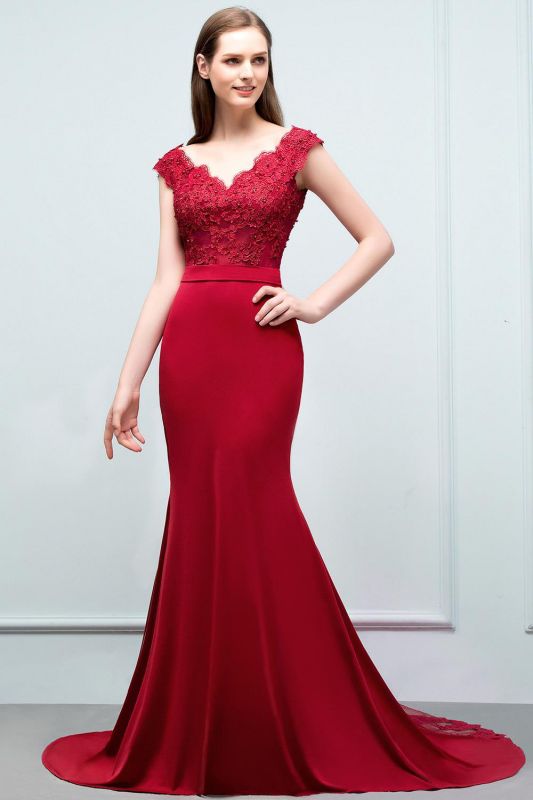 New Arrival Sexy Mermaid Prom Dresses | Sweep Length Evening Gown With Appliques