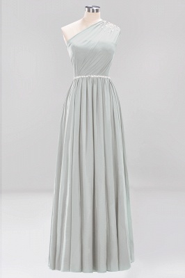Fashion One-Shoulder A-Line Bridesmaid Dresses | Sleeveless Beaded Chiffon Wedding Party Dresses_29