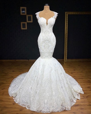 Sleeveless Appliques Gorgeous Scoop Wedding Dresses | Covered Buttom 2021 Gowns_1