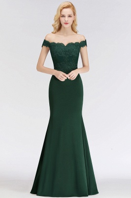 Off-The-Shoulder Elegant Green Lace Mermaid Bridesmaid Dresses CPS1080_9