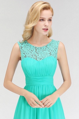 Sleeveless Chiffon Elegant Long Lace Scoop Bridesmaid Dress_5