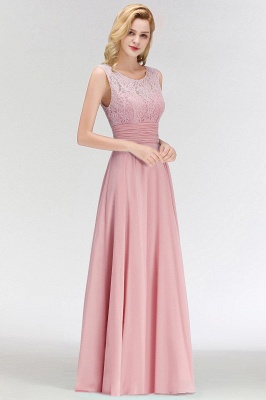 Chiffon Lace Sleeveless Scoop Gorgeous Long Floor-Length Bridesmaid Dress_3