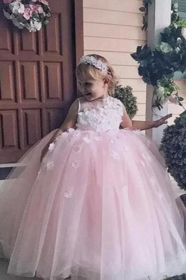 Pink Princess Jewel  Flowers Ball Gown Flower Girl Dresses | Little Girl Party Dress