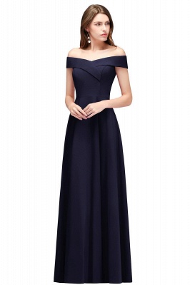 Burgundy A-line Long Off-the-Shoulder Evening Gowns_3
