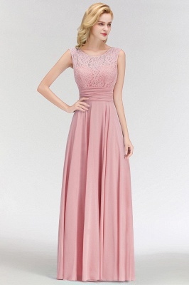 Chiffon Lace Sleeveless Scoop Gorgeous Long Floor-Length Bridesmaid Dress_6