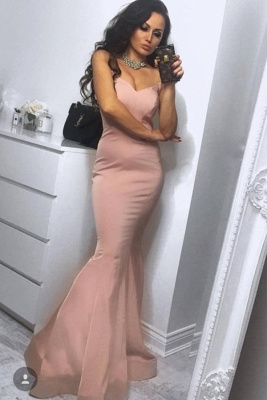 Sexy Pink Floor-length Sweetheart Mermaid Prom Dress_1