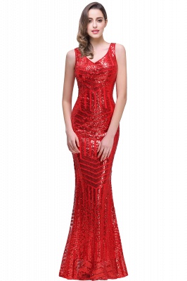 Newest Sleeveless Mermaid Jewel Long Sequin Prom Dress_1