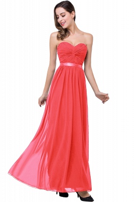 Cheap Chiffon A-Line Bridesmaid Dresses | Sweetheart Sleeveless Ruched Maid Of The Honor Dresses BM0134_1