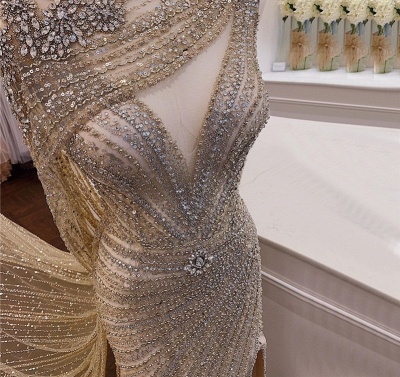Unique Straps Sweetheart Sequin Side Slit Floor Length Sheath Prom Dresses | Backless Party Dress_4