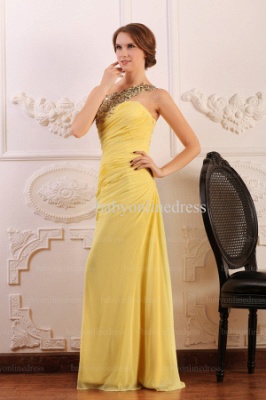 Gorgeous Prom Dresses 2021 A-line One Shoulder Beadings Chiffon Discount Formal Dress BO0649_5