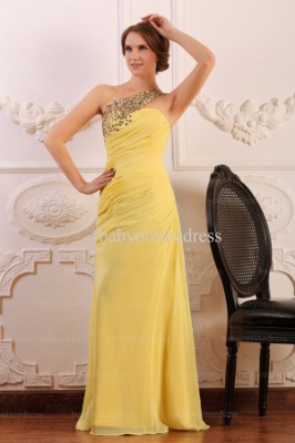 Gorgeous Prom Dresses 2021 A-line One Shoulder Beadings Chiffon Discount Formal Dress BO0649_1