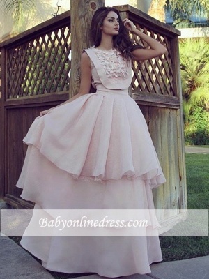 Dresses Cheap pink Chic Long Evening Chiffon Evening Gowns_3