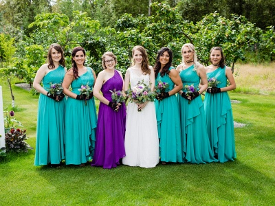 Simple Chiffon A-Line Bridesmaid Dresses | One Shoulder Ruched Long Maid Of The Honor Dresses_2