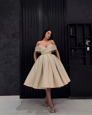 Chic Short A-Line Cocktail Dresses | Off The Shoulder Short Sleeves Homecoming Dresses_2