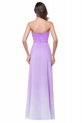 Ombre Lilac Long Bridesmaid Dresses 2021 Sweetheart Neck Chiffon Maid of the Honor Dresses_4