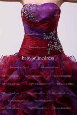 Very Cheap Charming Quinceanera Dresses Wholesale 2021 Strapless Beaded Organza Gowns Layered BO0822_4