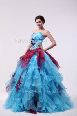 Hot Sale Pretty Dresses For Quinceanera Custom Made Strapless Beaded Flower Organza Gowns On Sale BO0826_5