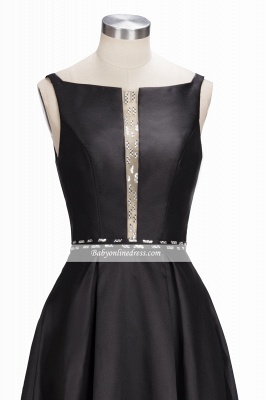Crystal Black Printing Floor-Length A-line Sleeveless Evening Dress_4