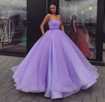Simple Ball Gown Quinceanera Dresses | Sweetheart Sleeveless Tulle Prom Dresses_3