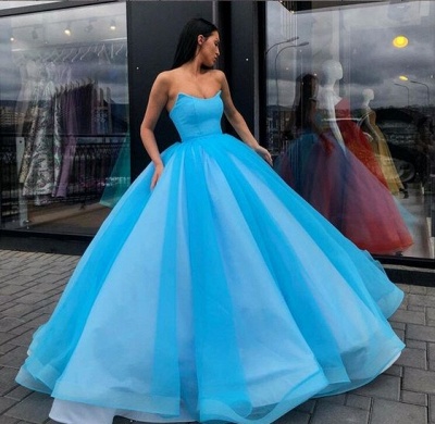 Simple Ball Gown Quinceanera Dresses | Sweetheart Sleeveless Tulle Prom Dresses_2