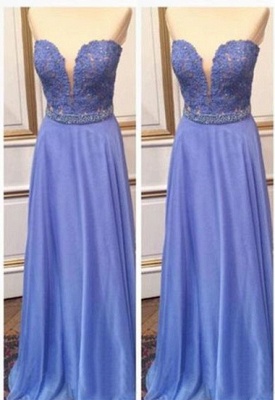 2021 Cheap Sweetheart Lace Crystal A-Line Floor Length Prom Dresses_2