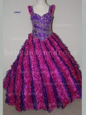 Summer Dresses For Girls Affordable Sweetheart Beaded Organza Gowns With Spaghetti Strap LR662_3