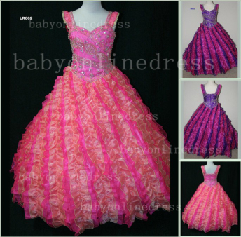 Summer Dresses For Girls Affordable Sweetheart Beaded Organza Gowns With Spaghetti Strap LR662_2