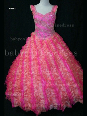 Summer Dresses For Girls Affordable Sweetheart Beaded Organza Gowns With Spaghetti Strap LR662_1
