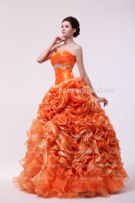 Very Cheap Elegant Dresses For Quinceanera Orange 2021 Sweetheart Beaded Layered Organza Gowns On Sale BO0837_5