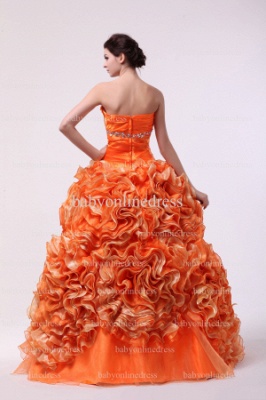 Very Cheap Elegant Dresses For Quinceanera Orange 2021 Sweetheart Beaded Layered Organza Gowns On Sale BO0837_4
