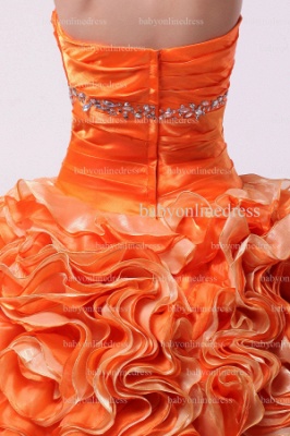 Very Cheap Elegant Dresses For Quinceanera Orange 2021 Sweetheart Beaded Layered Organza Gowns On Sale BO0837_3