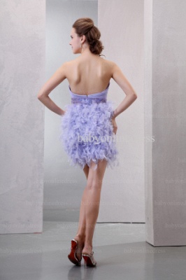 Discount Lilac Cocktail Dresses Designer Sweetheart Beaded Feather Stunning Short Dresses Online BO0517_5