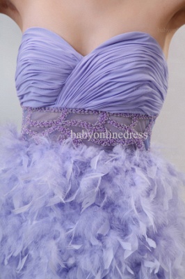 Discount Lilac Cocktail Dresses Designer Sweetheart Beaded Feather Stunning Short Dresses Online BO0517_3