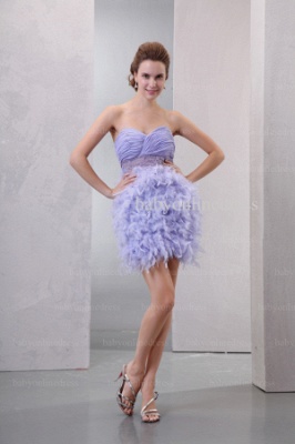 Discount Lilac Cocktail Dresses Designer Sweetheart Beaded Feather Stunning Short Dresses Online BO0517_1